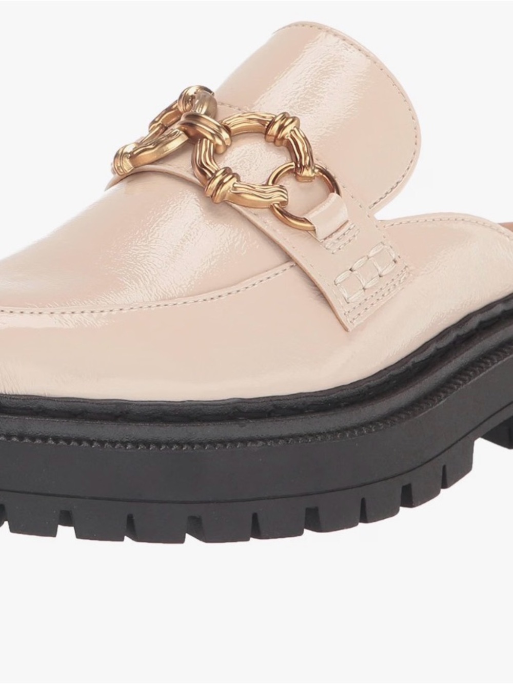 Sam Edelman Patent Blush Loafer with Gold Chain
